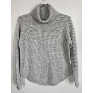Kuhl Women's Sienna Chunky Waffle Knit Turtle Neck Oversized Sweater Gray Sz XL